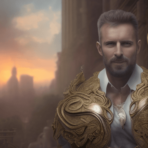 AI generated: Masterpiece, highest quality, 8k, hdr, RAW digital wide shot of a muscled English man standing proud...