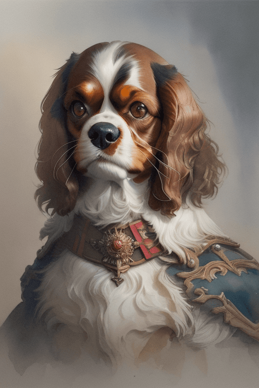 AI generated: Cavalier King Charles Spaniel, Watercolour, trending on artstation, sharp focus, studio photo, intri...
