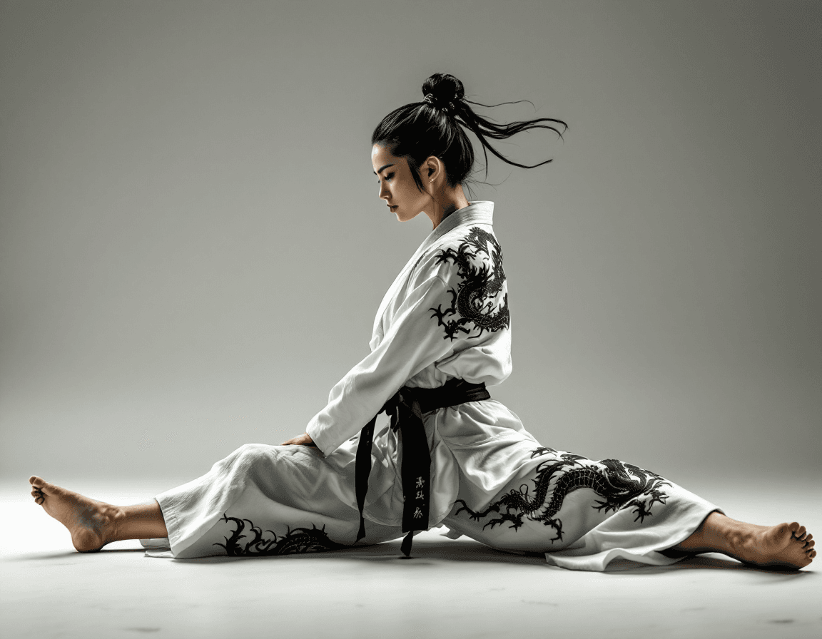 AI generated: An ultra-detailed, high contrast, elegant, gritty, side view image of a beautiful Japanese female ka...
