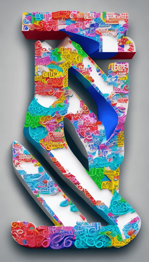 AI generated: 3D Typography letter A with colorful style in white background...