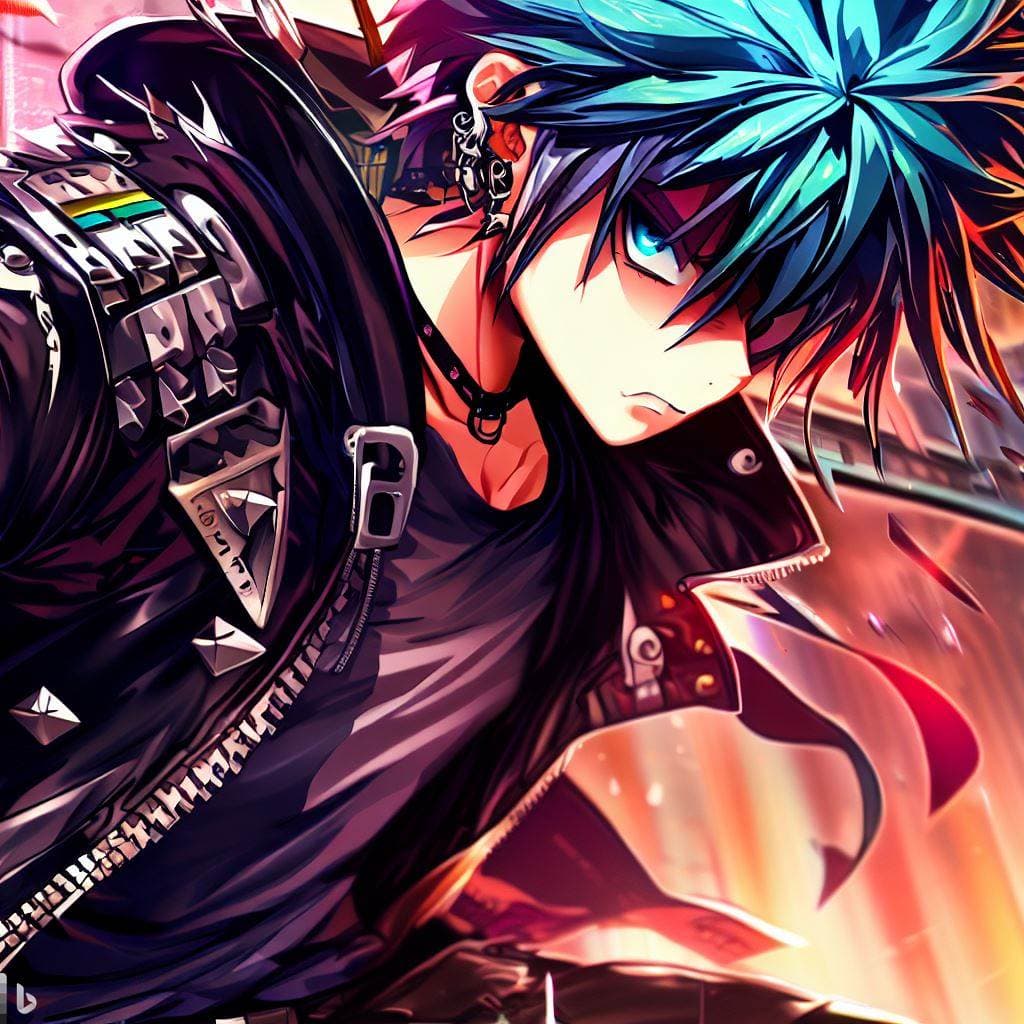 AI generated: anime, punk, smartphone wallpaper, ultra hd, high definition