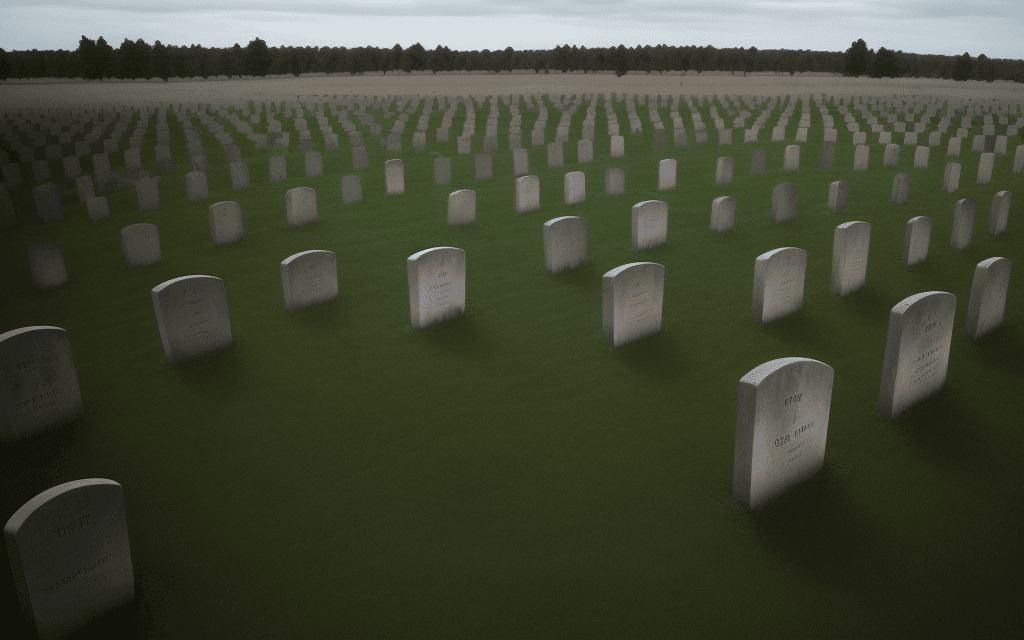 AI generated: wide field of graveholes