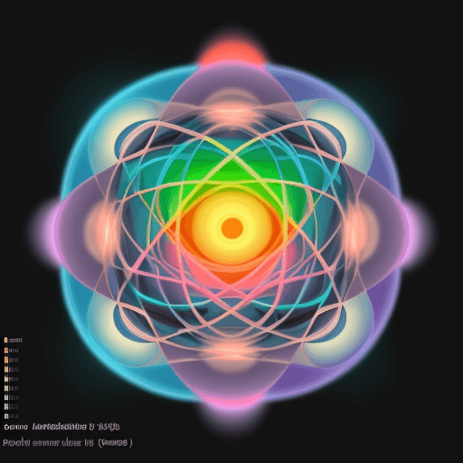 AI generated: crea el modelo atómico de bohr de una forma tridimensional y con colores llamativos