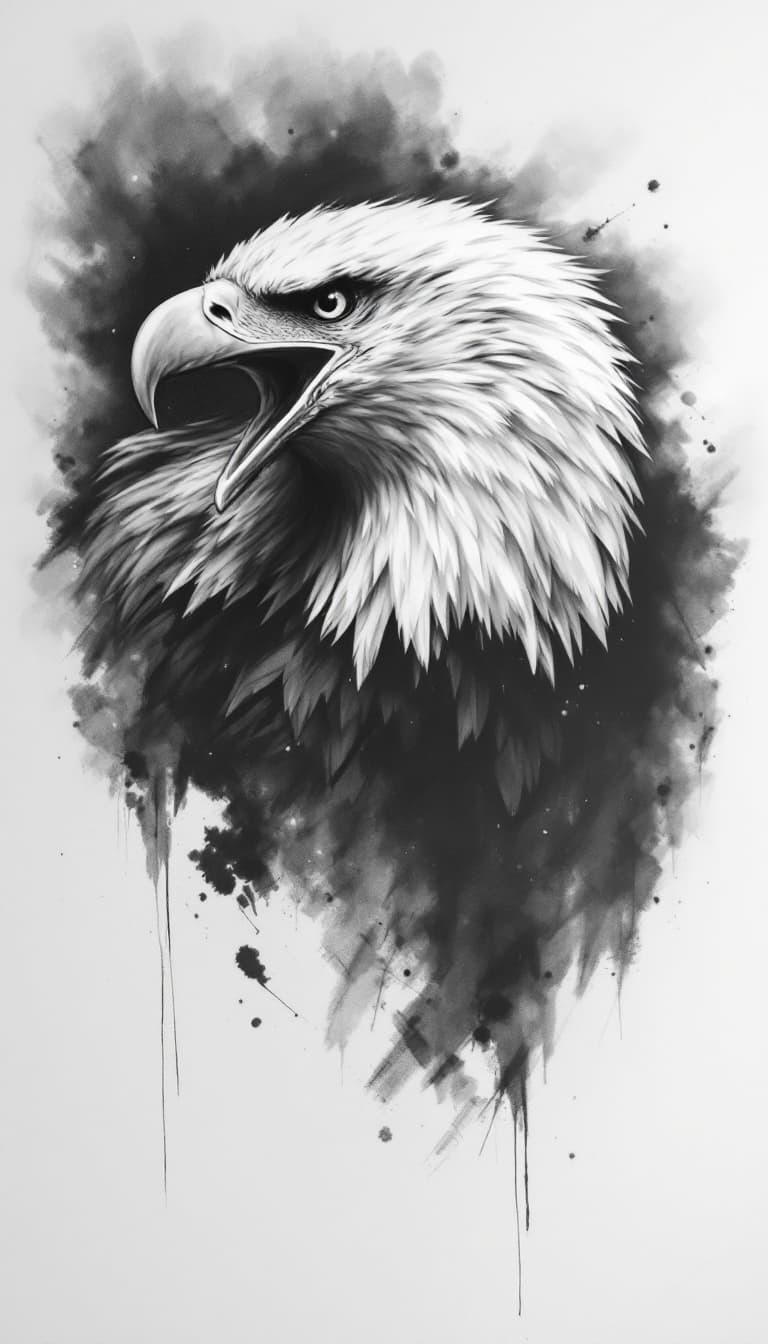 AI generated: eagle, charcoal sketch