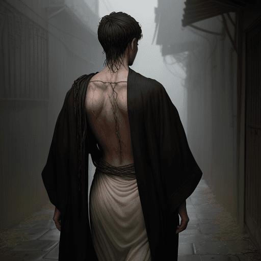 AI generated: Even though it was raining, the air was still hot and dry.

The young man silently sent her downstai...