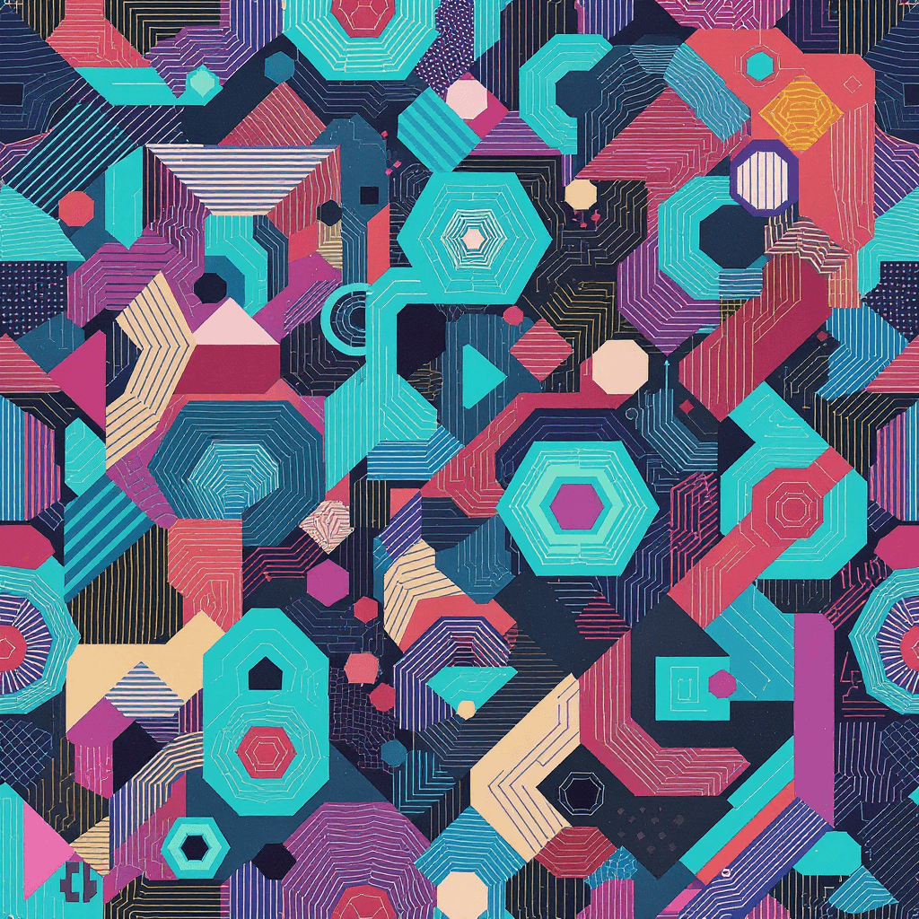 AI generated: abstract geometric pattern with intricate details, combining bold shapes and soft gradients, inspire...