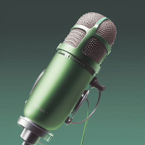 AI generated: Produce a detailed technical illustration of a microphone, showcasing a cutaway design that reveals ...