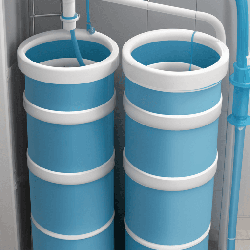 AI generated: realista tubos de pvc en tuberías de agua y desagüe en una instalación casera 