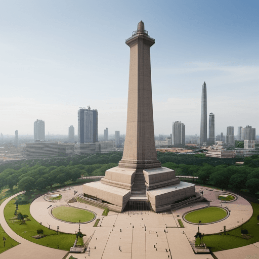 AI generated: Please make a design for miniature
the Monas monument 