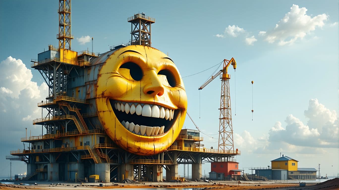 AI generated: High resolution, big grin face mask, Buliding hammer
 cozy atmosphere; 8k, intricate detail, photore...
