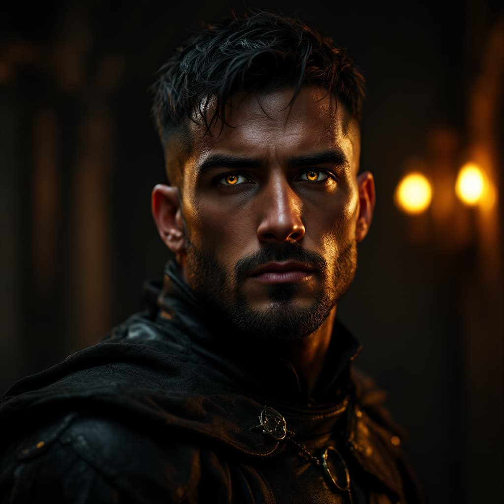 AI generated: A hyper-realistic, cinematic portrait of a clean-shaven, incredibly  handsome man. He is tall and mu...