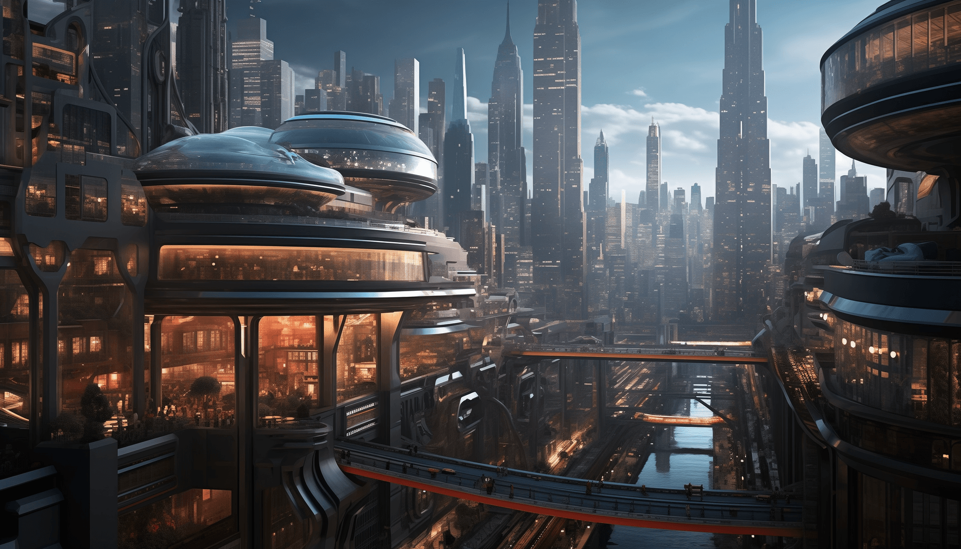 AI generated: city, future, sci fi --no draft, grainy, long neck, Deformed, blurry, duplicate artifacts, haze, low...