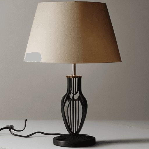 AI generated: round art deco table lamp