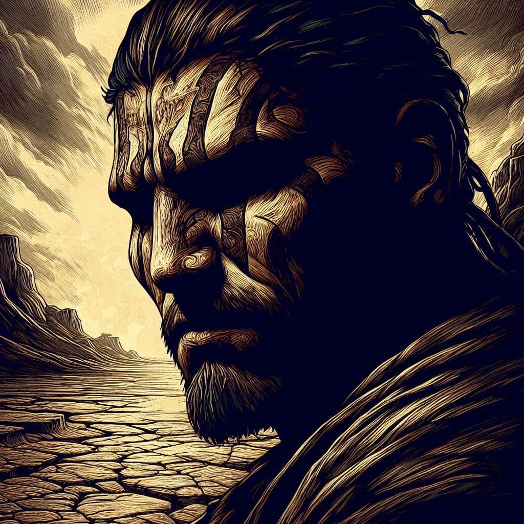 AI generated: Picture a powerful portrait of Chaac that emphasizes his strength and resilience. The image is rende...