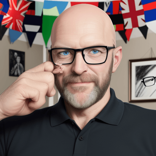 AI generated: Act like a cartoonist.
Draw a 50-year-old man, 1.85 meters tall, 80 kilos, bald, blue eyes, wearing ...