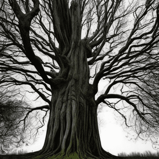 AI generated: creepy tree art