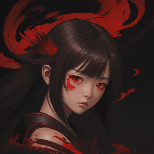 AI generated: an image with a character on an island, in the style of kawacy, dark bronze and red, luminous brushw...