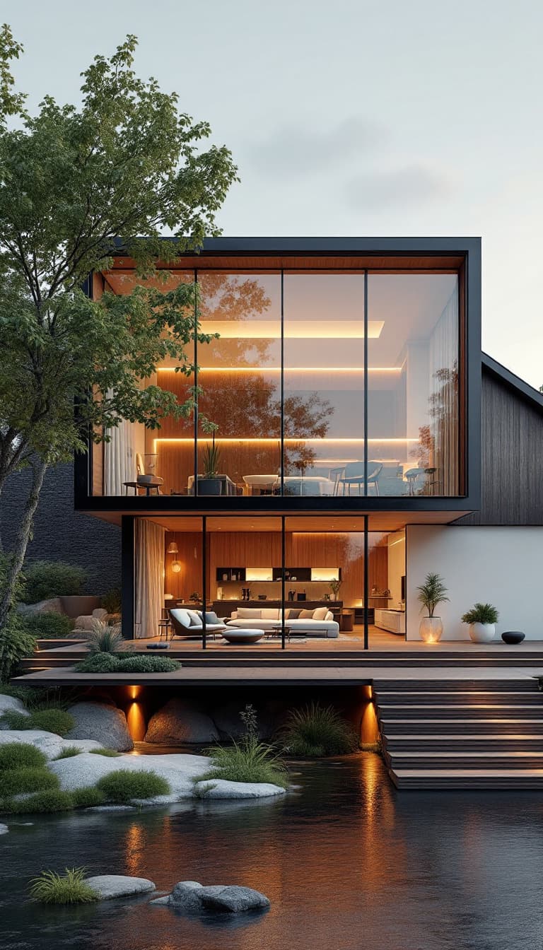 AI generated: DREAM-HOUSE: A breath-taking, modern dream house that embodies the spirit of freedom and experimenta...