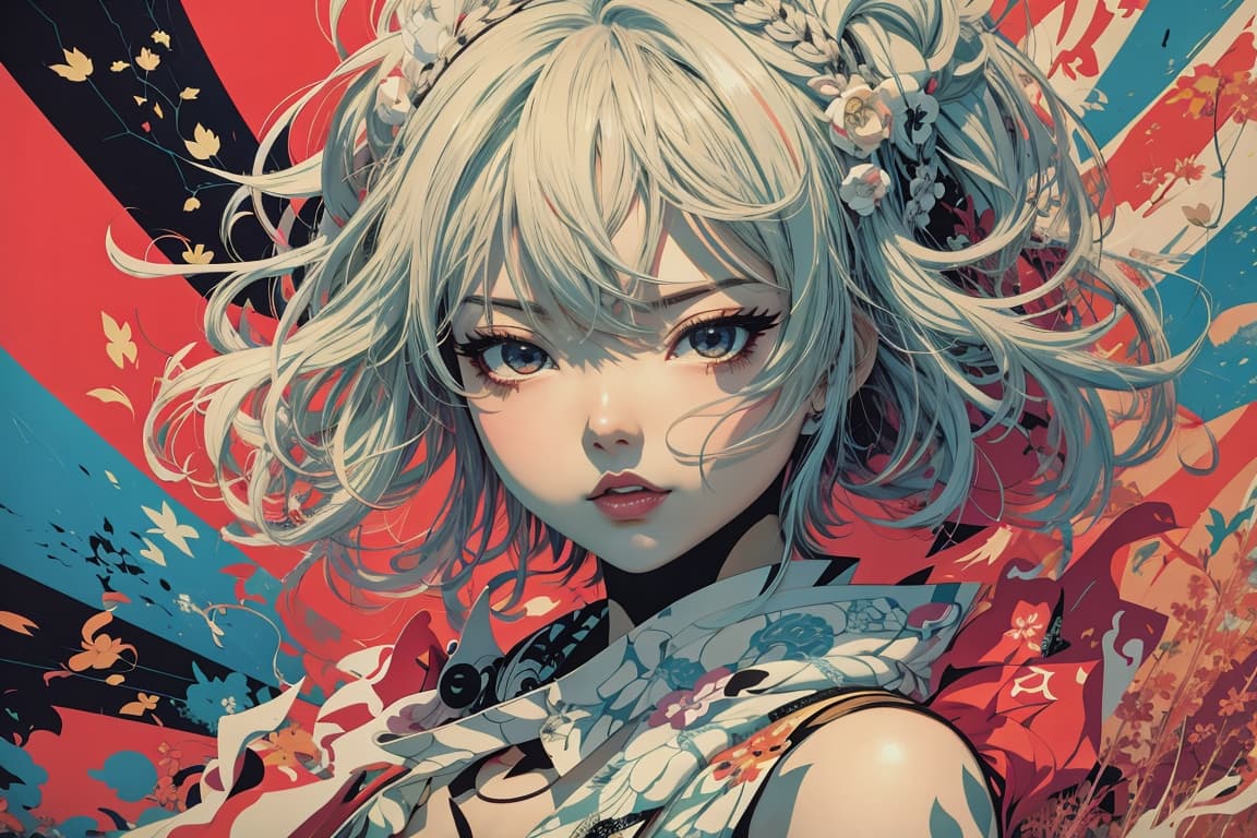 AI generated: Unapologetic, japancore, bizarre, freaky graphic poster, strong graphic, line, Behance, award - winn...