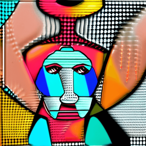 AI generated: Hawaiian artists, modern portrait series of African women in colorful gear, in the style of aggressi...