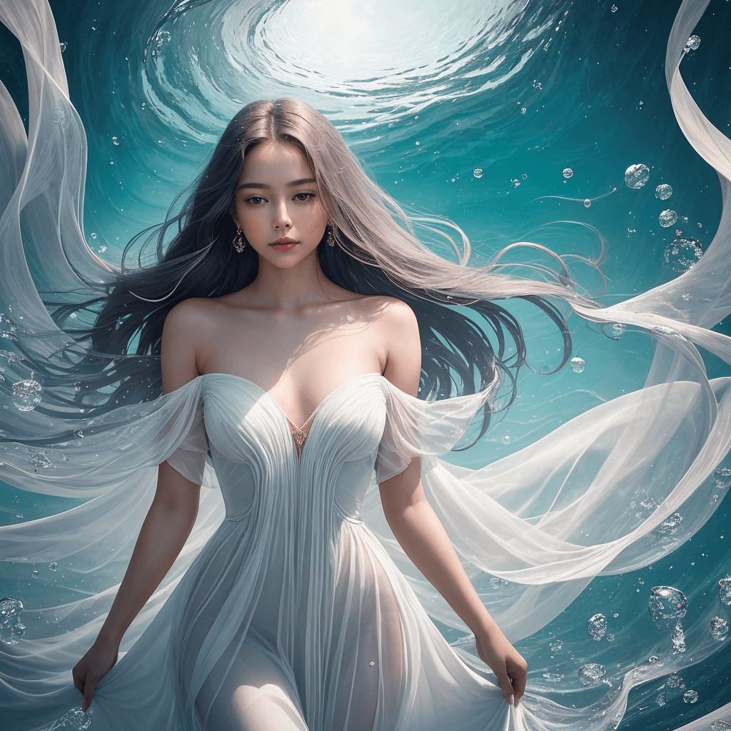 AI generated: "Envision a vision of loveliness so striking that it halts conversations and steals the breath of th...