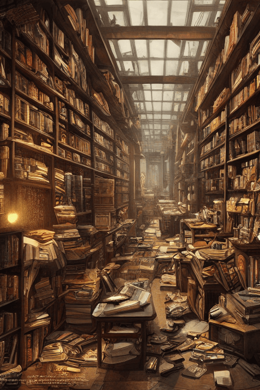 AI generated: workplace, study, armory, cyberpunk, magical, 8k, realistic, hyper realistic, hyper detailed, librar...