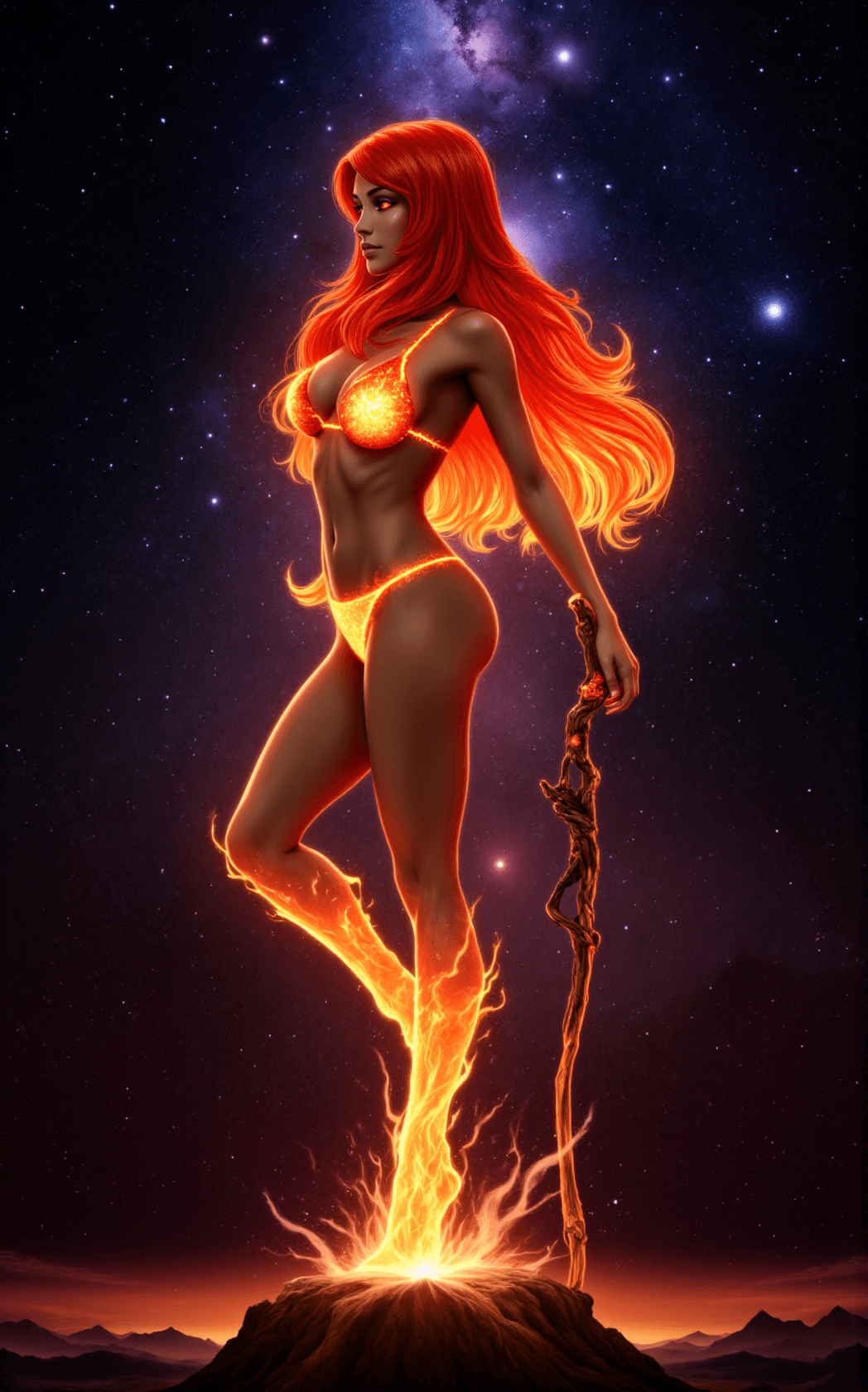 AI generated: Starfire, the radiant princess from the stars, stands as a celestial vision of beauty and power. Her...