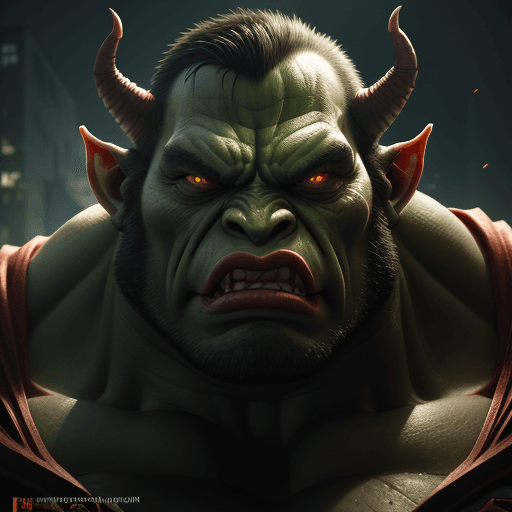 AI generated: body portrait, very angry superman orc, intimidating, menacing, powerful, low angle, horror, octane ...