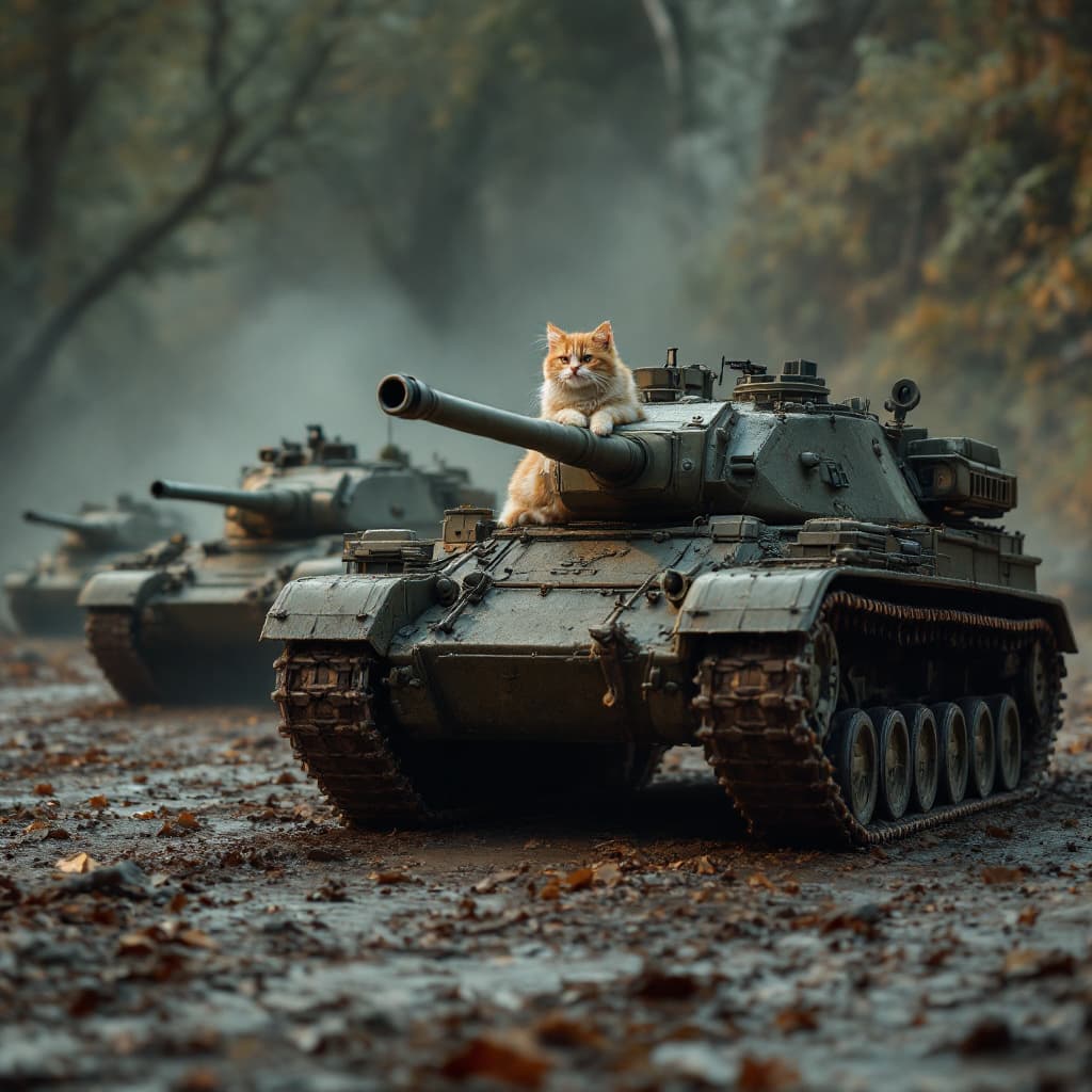 AI generated: Cats operating tanks.