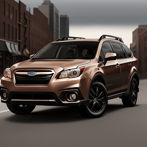 AI generated: Photo of a ultra realistic brown Subaru Tribeca  stand on empty road Tribeca limited 