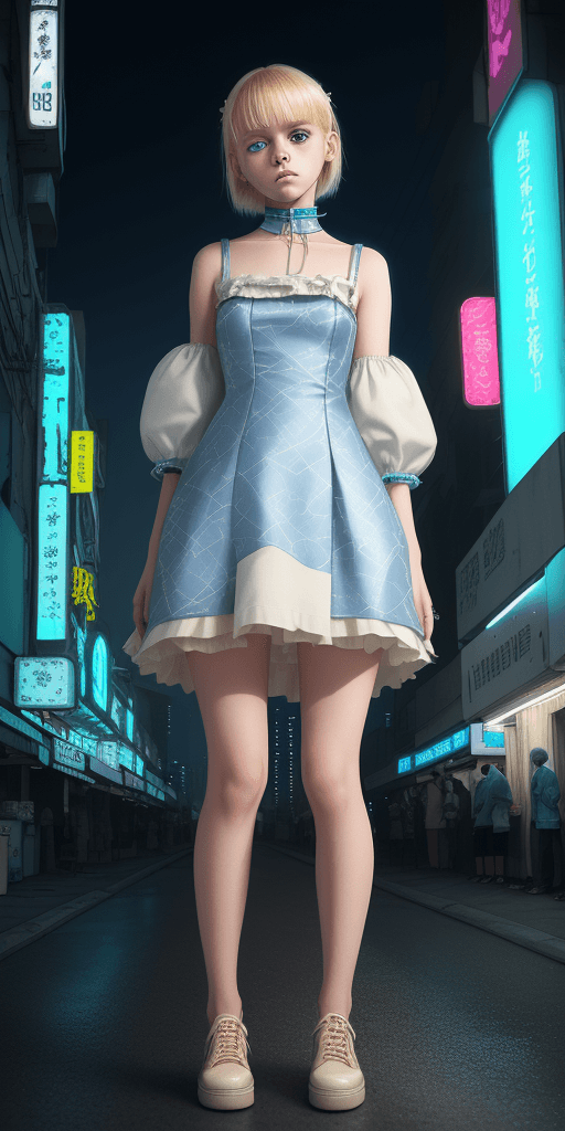 AI generated: [[[((clothing with the smallest details)), a young girl with blond hair just below her shoulders in ...