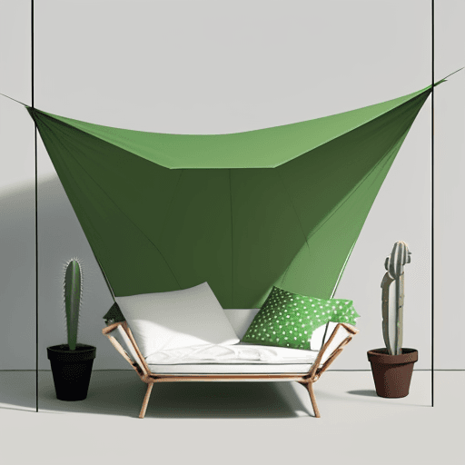 AI generated: hamaca, minimalist design with cactus inspiration
