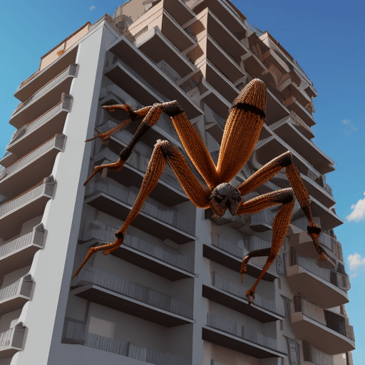 AI generated: el hombre araña en 3d  bajando de un edificio