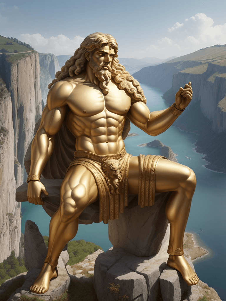 AI generated: Capture the essence of stoicism with an awe-inspiring, full-body, wide-angle portrait of the legenda...