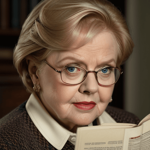 AI generated: Beautiful photo realistic portrait of Jessica Fletcher from Muder she wrote tv series. 4k. in her ic...