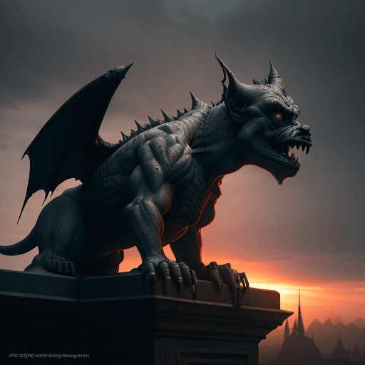 AI generated: Photo of a ultra realistic gargoyle gothic, dramatic light, pale sunrise, cinematic lighting, batter...