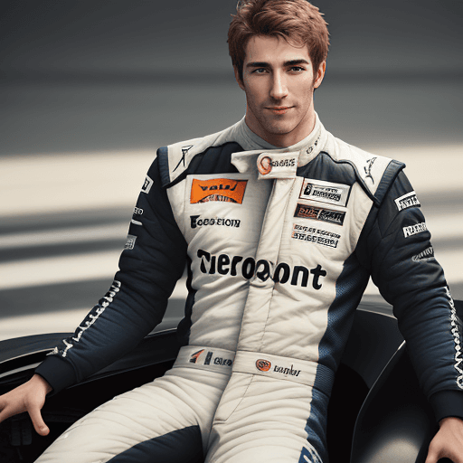 AI generated: Amazon, Prime, e-commerce, man dressed as f1 driver, e-commerce, attractive, (((full body visible)))...