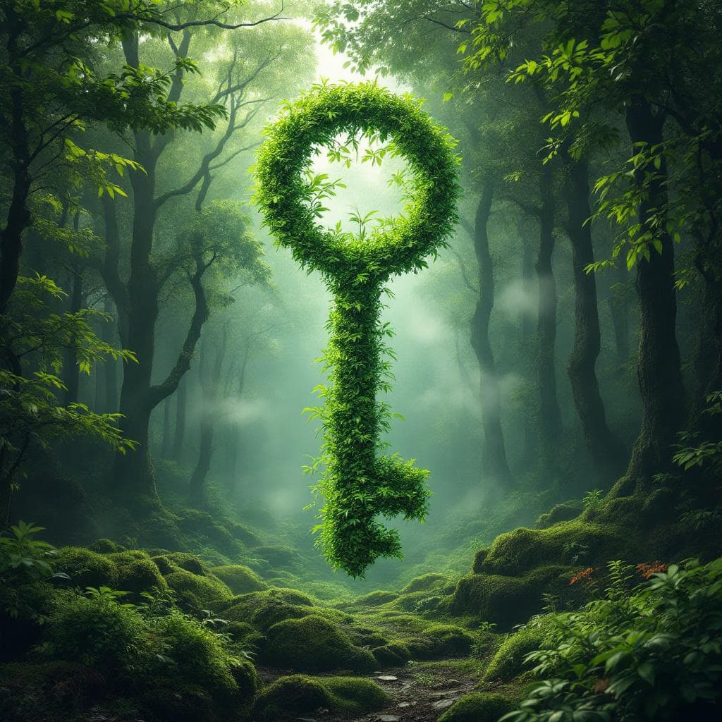 AI generated: Create a key made of nature going through all the seasons like forest deserts and Mountains  - Natur...