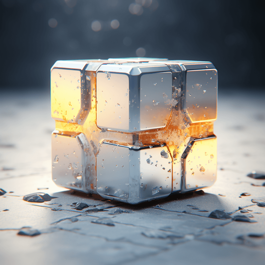 AI generated: something new material, cube, micro scale, detailed, in style of artstation, digital art, hyper deta...