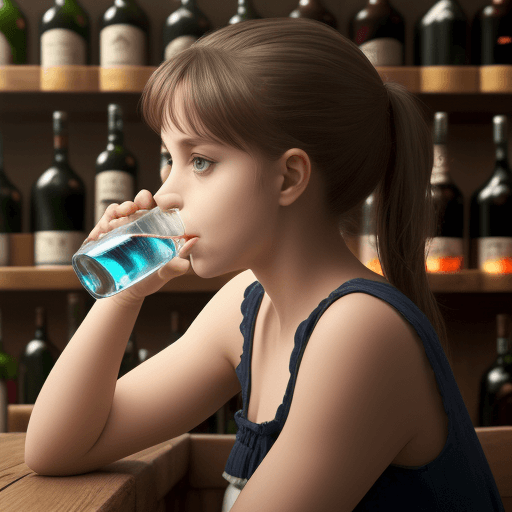 AI generated: A girl drinking alcoohol
