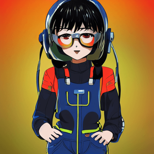AI generated: young girl in a sci-fi suit (tight overalls), realistic style, sunny weather, anime, manga graphics,...