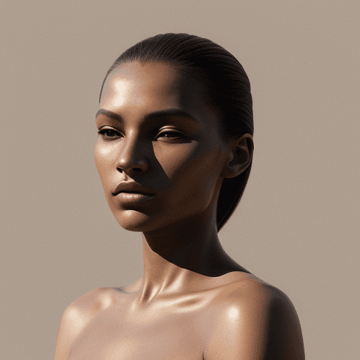 AI generated: a photo of a woman with shadow., in the style of minimalist beauty, light bronze and bronze, serene ...