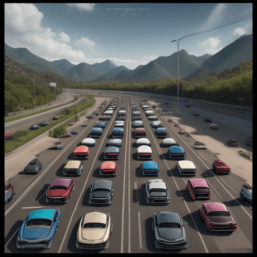 AI generated: estacionamiento vehicular, carros, poster grande con señales, epacio para carros, realista, detallad...
