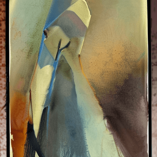 AI generated: "The image is a blend of oil and watercolor art. The main figure is a woman, depicted as a silhouett...