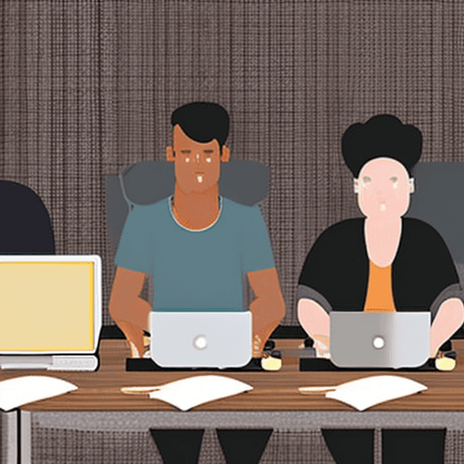 AI generated: create a photo realistic image of 4 people of varying ages, genders and ethnicities, sitting at a de...