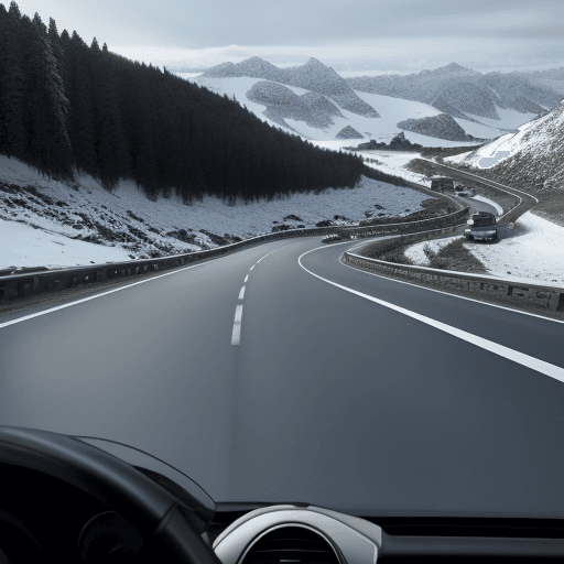 AI generated: Dangerous driving on the mountain road