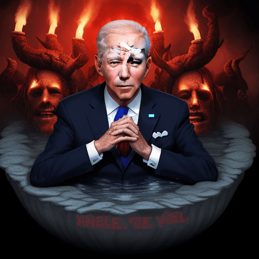 AI generated: President Biden floating in hell