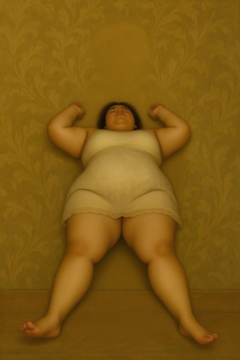 AI generated: Lay on back legs open
