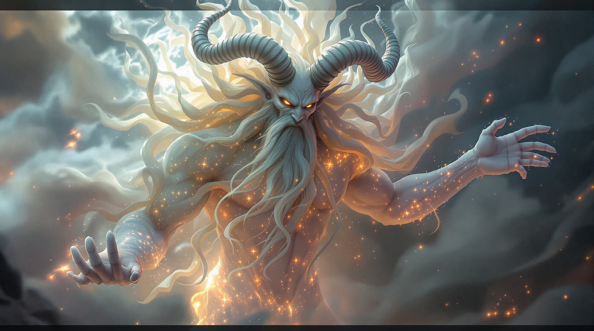 AI generated:  A majestic, the figure evokes ancient wisdom and mythical power, which dominate the scene. With, cu...