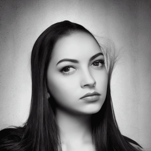 AI generated: Retrato de una joven guapa chica gótica, lápices labiales negros, delineadores negros, cabello blanc...